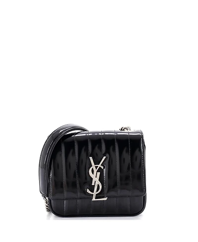Pre-Owned Saint Laurent Small Vicky Crossbody Bag Vertical Quilted Patent