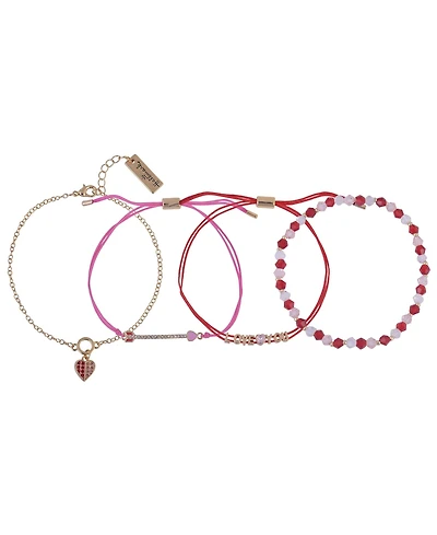 Hallmark Glass Stone Valentine s Day Bracelet Set Brass
