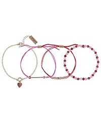 Hallmark Glass Stone Valentine s Day Bracelet Set Brass