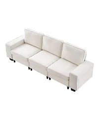 Gouun 100 in Modular 3-Seater Sofa with Deep Seats, Hidden Storage, and Velvet Upholstery