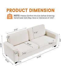 gaomon 83" Corduroy 3-Seater Sofa, Modern Upholstered Couch with Deep Seat and Wide Armrests