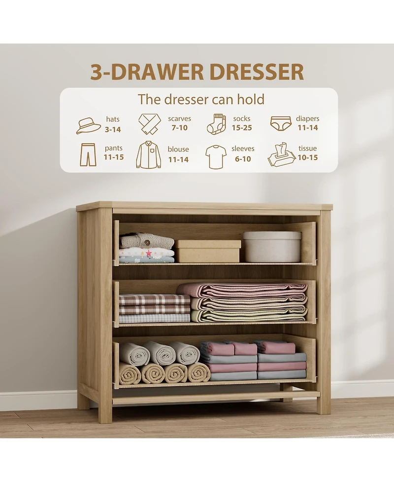 gaomon Drawer Dresser for Bedroom, Wide Rattan Dresser, Boho Chest of Drawers