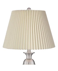 Regency Hill Blair Traditional Table Lamps 25" High Set of 2 Brushed Nickel Linen for Bedroom Living Room Bedside Nightstand Office