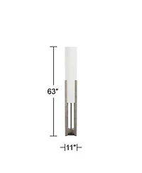 Possini Euro Design Arrista Modern 63" Tall Standing Floor Lamp Cylinder Foot Switch Wood Wash Finish Living Room Bedroom