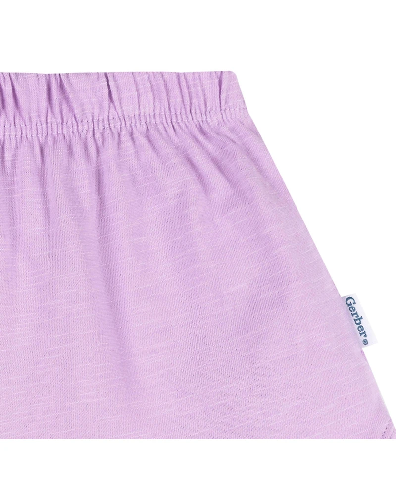 Gerber Toddler Girls 2-Piece Pocket Tee and Shorts Set