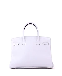 Pre-Owned HERMES Birkin 30 Handbag Blue Clemence with Palladium Hardware