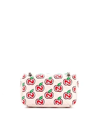 Pre-Owned Gucci Small Gg Marmont Flap Bag Printed Diagonal Quilted Leather