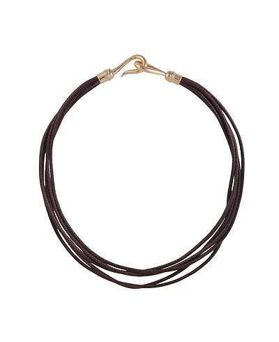 Laundry by Shelli Segal Multi Row Suede Cord necklace Brass