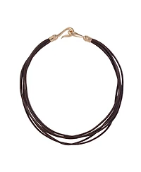 Laundry by Shelli Segal Multi Row Suede Cord necklace Brass