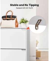 Gouun 3-Drawer Flip-Down Shoe Storage Cabinet with Anti-Tip Device