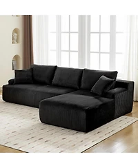 gaomon 106" Modular Sectional Sofa, L-Shaped Corduroy Couch with Chaise, No Assembly
