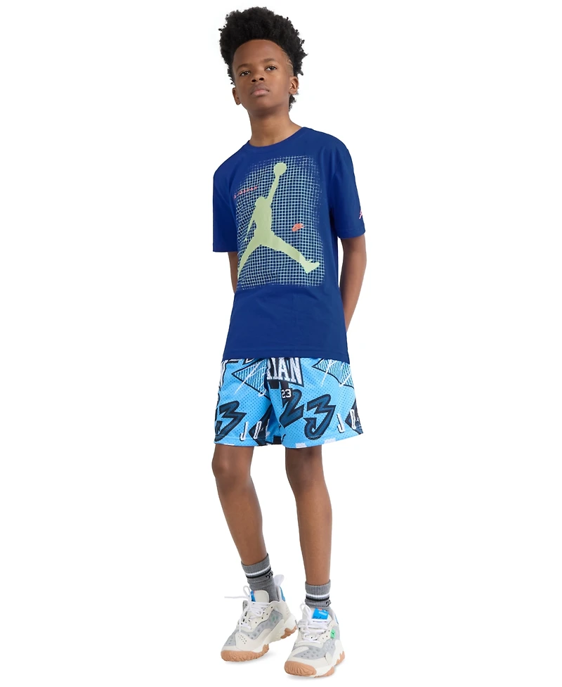 Jordan Boys' 8-20 Jumpman Grid Blur Crewneck T-Shirt