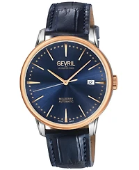 Gevril Men's Mulberry Swiss Automatic Leather Strap Watch