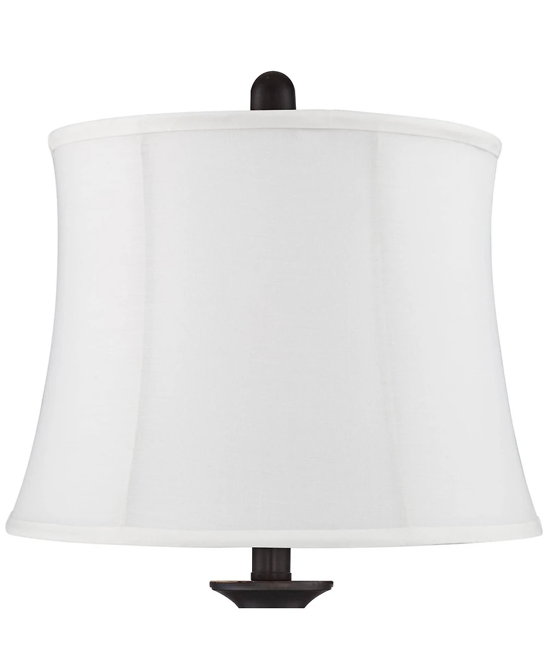 Regency Hill Ben Rustic Farmhouse Table Lamps 25" High Set of 2 Bronze Metal Drum Shade for Bedroom Living Room Bedside Nightstand