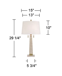 360 Lighting Lorena 29 1/4" Tall Modern Coastal End Table Lamp Pull Chain Sandstone Brass Finish Metal Single Living Room Bedroom