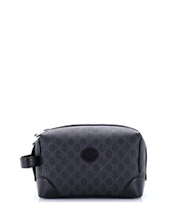 Pre-Owned Gucci Interlocking G Patch Toiletry Case Gg Coated Canvas with Leather