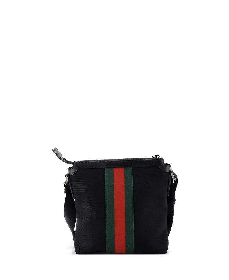 Pre-Owned Gucci Small Web Messenger Bag Techno Canvas