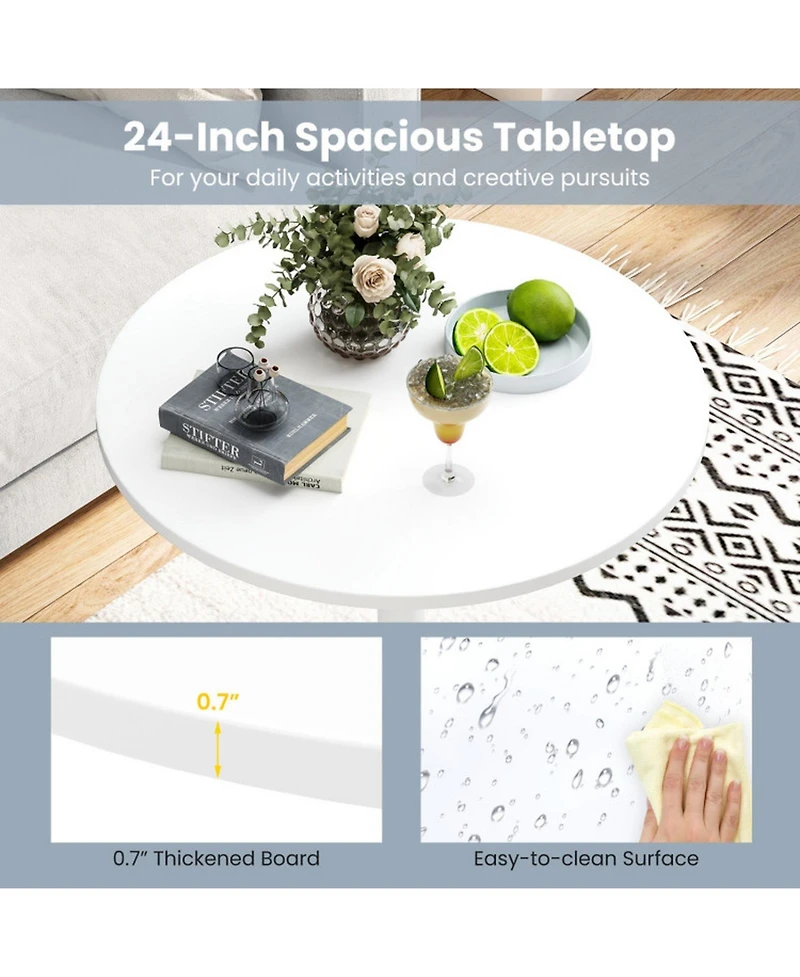 Gouun 24 in Round Adjustable-Height Bistro Cocktail Table, 22 in or 40 in