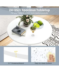 Gouun 24 in Round Adjustable-Height Bistro Cocktail Table, 22 in or 40 in