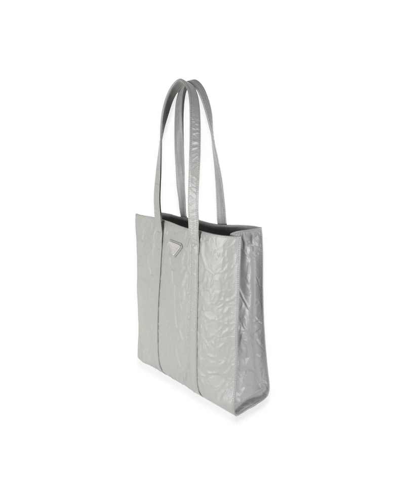 Pre-Owned Prada Slate Grey Nappa Small Antique Tote