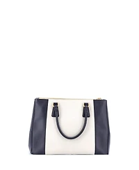 Pre-Owned Prada Medium Bicolor Double Zip Lux Tote Saffiano Leather