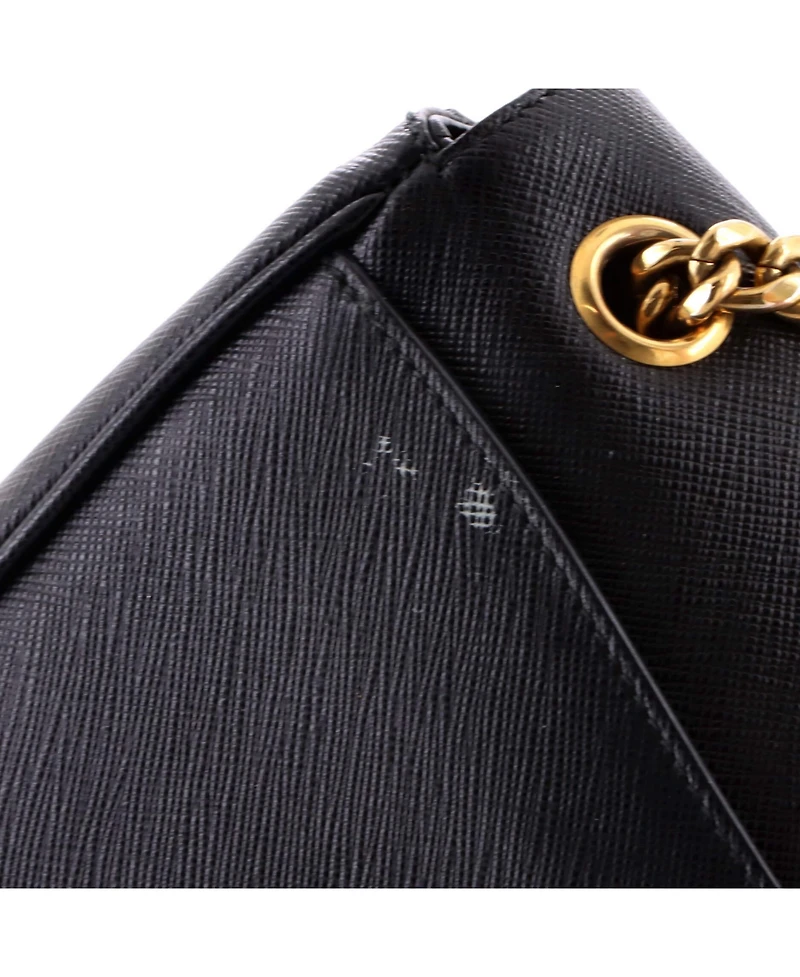Pre-Owned Prada Small Pattina Flap Shoulder Bag Saffiano Leather