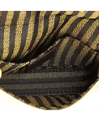 Pre-Owned Fendi Nano Chain Baguette Charm Bag Zucca Embroidered Canvas