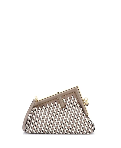 Pre-Owned Fendi Small First Bag Woven Leather