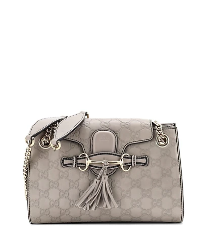 Pre-Owned Gucci Small Emily Chain Flap Shoulder Bag Guccissima Leather