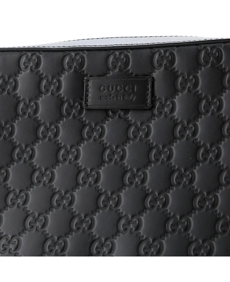 Pre-Owned Gucci Wristlet Clutch Guccissima Leather