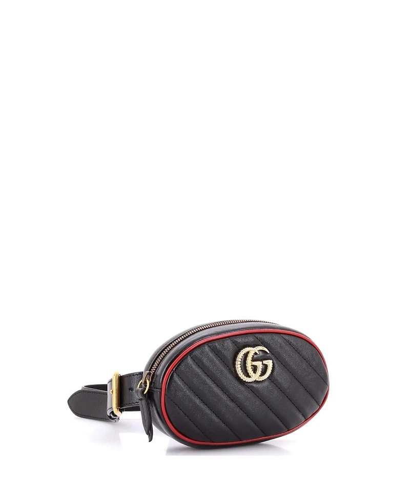 Pre-Owned Gucci Gg Marmont Belt Bag Diagonal Quilted Leather