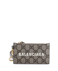 Pre-Owned Gucci x Balenciaga The Hacker Project Zip Card Case with Strap Gg Coated Canvas
