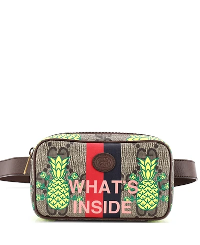 Pre-Owned Gucci Zip Belt Bag Printed Gg Coated Canvas