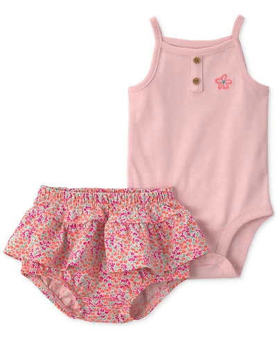 Carter's Baby Girls' Floral Sleeveless Top & diaper cover, 2-Piece Set