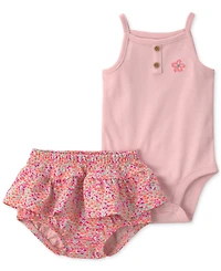 Carter's Baby Girls' Floral Sleeveless Top & diaper cover, 2-Piece Set