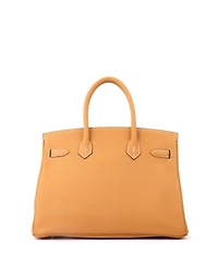 Pre-Owned HERMES Birkin 30 Handbag Brown Clemence with Palladium Hardware