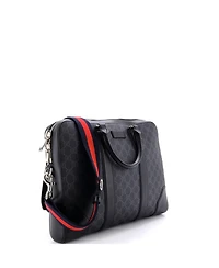 Pre-Owned Gucci Medium Convertible Zip Around Briefcase Gg Coated Canvas