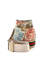 Pre-Owned Gucci Mini Ophidia Bucket Bag Water Flora Gg Coated Canvas
