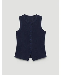 Hush Women's Textured Sleeveless Button Through Top