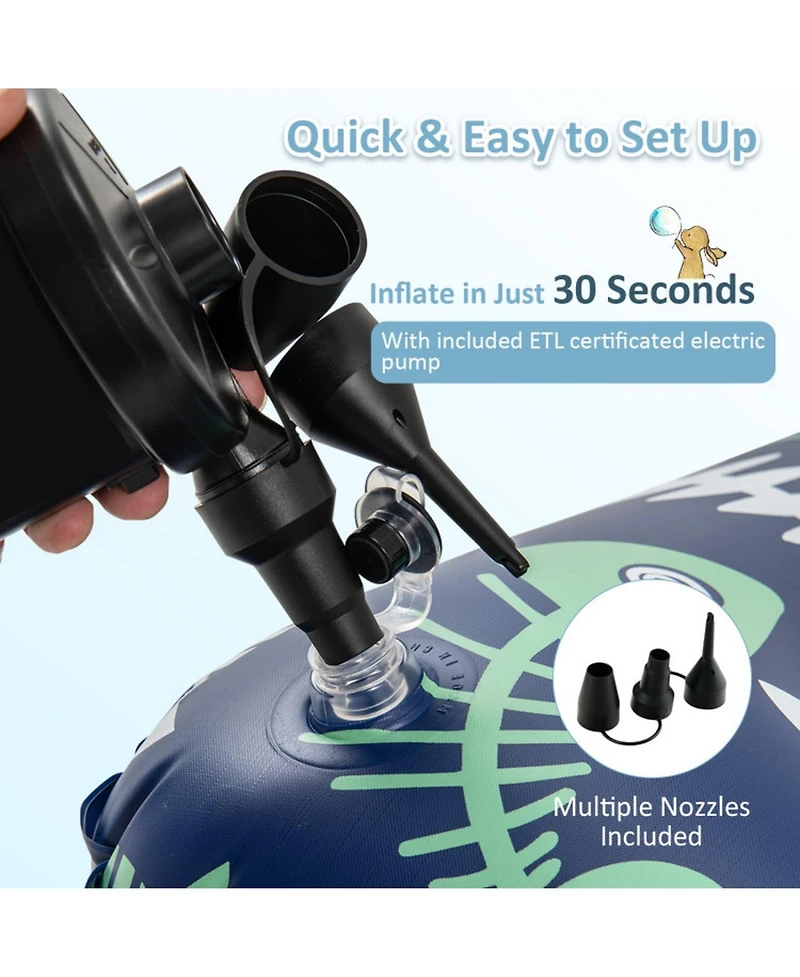 Gouun Toddler Inflatable Travel Bed with Electric Pump and Raised Bed Rails