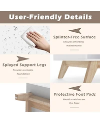 Gouun 43 in Stepped-Top Coffee Table with Color Block Design and Storage