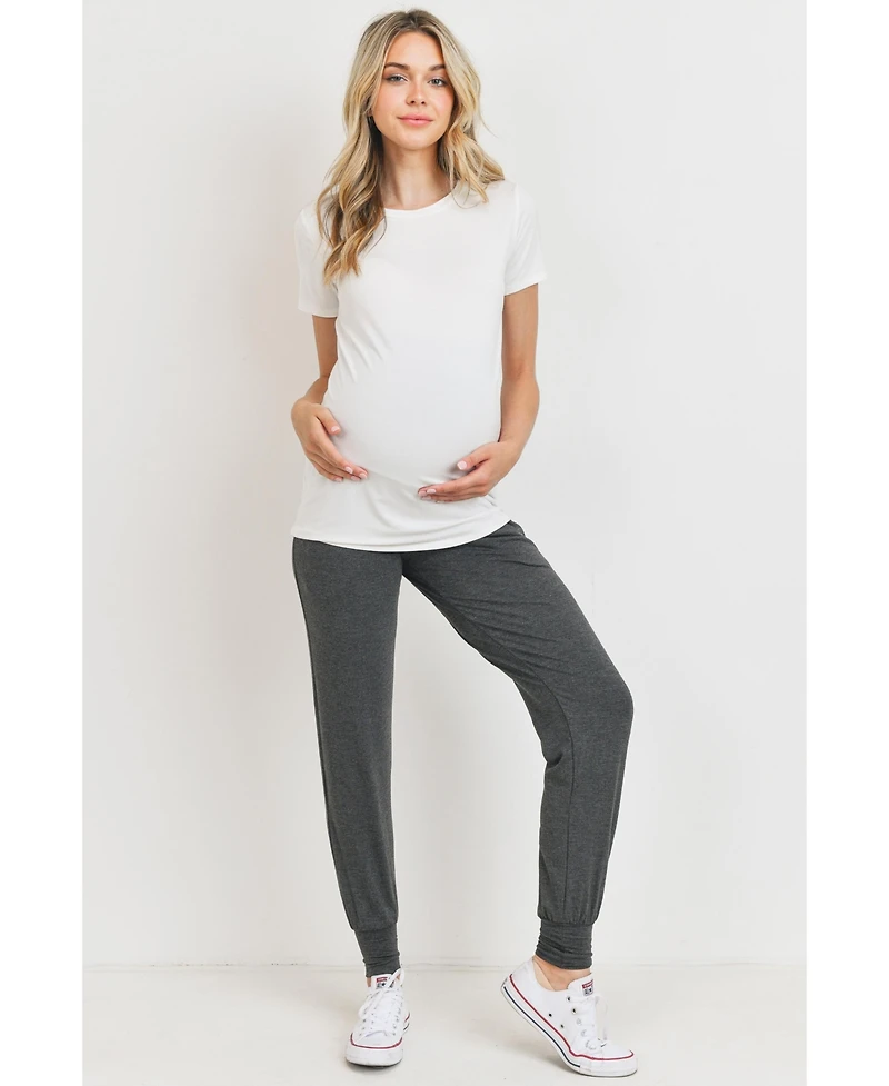 Hello Miz Maternity Over-the-Belly Pull-On Joggers With Side Pockets