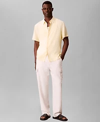 Calvin Klein Men's Linen-Blend Classic Button-Down Shirt