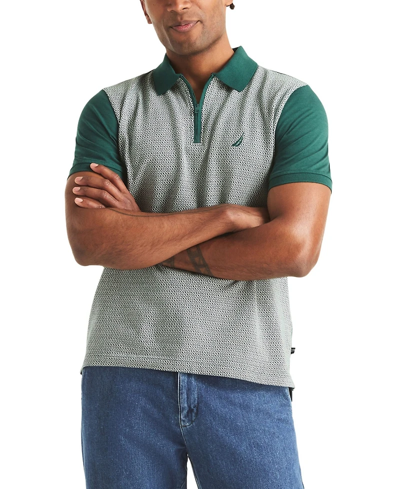 Nautica Men's Short-Sleeve Jacquard Jersey Polo Shirt