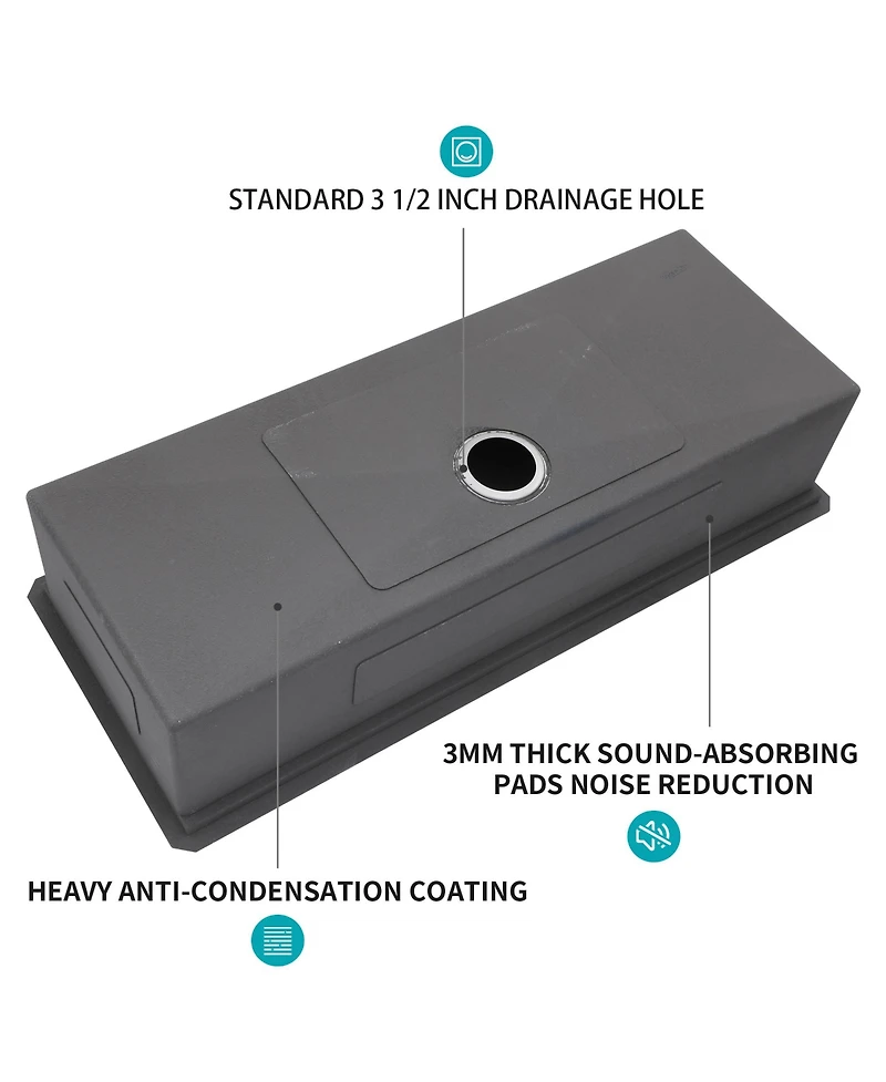 Busdays 45 x 19 x 10 Inch Single Bowl Undermount Workstation Kitchen Sink