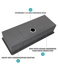 Busdays 45 x 19 x 10 Inch Single Bowl Undermount Workstation Kitchen Sink