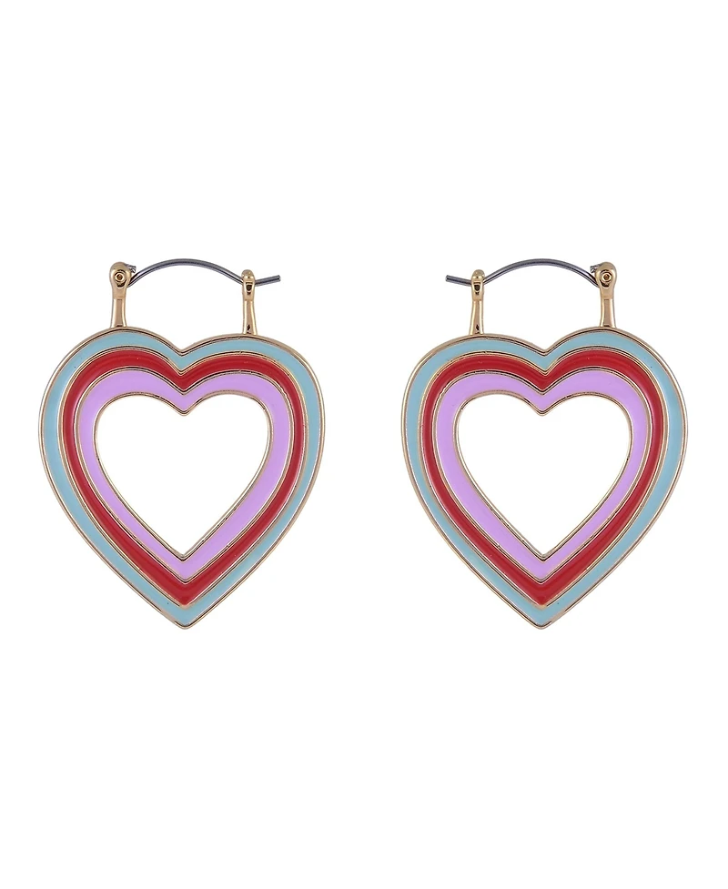 Hallmark Enamel Heart Hoop Earrings