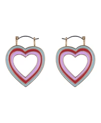 Hallmark Enamel Heart Hoop Earrings