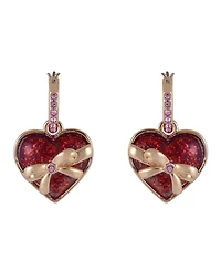 Hallmark Huggie Hoop Earrings with Glitter Heart Drop