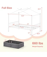 Gouun Full Kids House Bed Frame with Storage Drawers